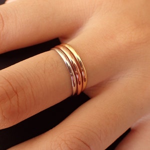 2.0 MM Simple Thin Plain Wedding Band, Smooth Plain Band, Thin Dainty Band, Domed Band image 1