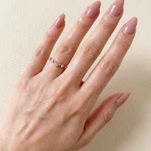 Vintage Moissanite Wedding Ring, Unique Curved Band, Vintage Anniversary Ring Gift for Women image 11