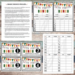 Fiesta Printable Bunco Cards