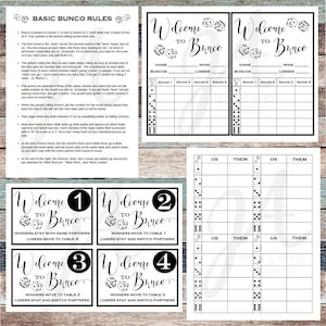 Bunco Printable Bunco Cards