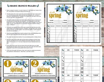Spring Printable Bunco Cards