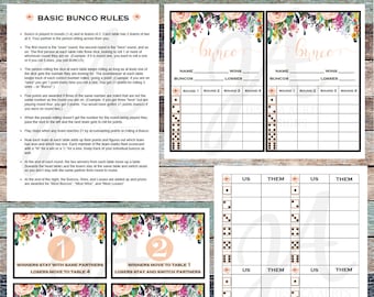 Purple Zebra Theme YOU PRINT @ Home. 16 Person BASIC Bunco Kit