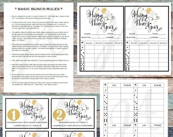 New Years Printable Bunco Cards