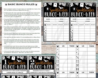 Spooktacular Printable Bunco Cards