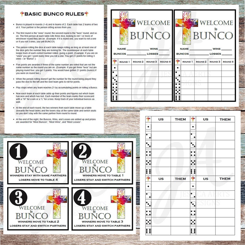 Spiritual Printable Bunco Playing cards photo relating to Bunco Rules Printable named Spiritual Printable Bunco Playing cards