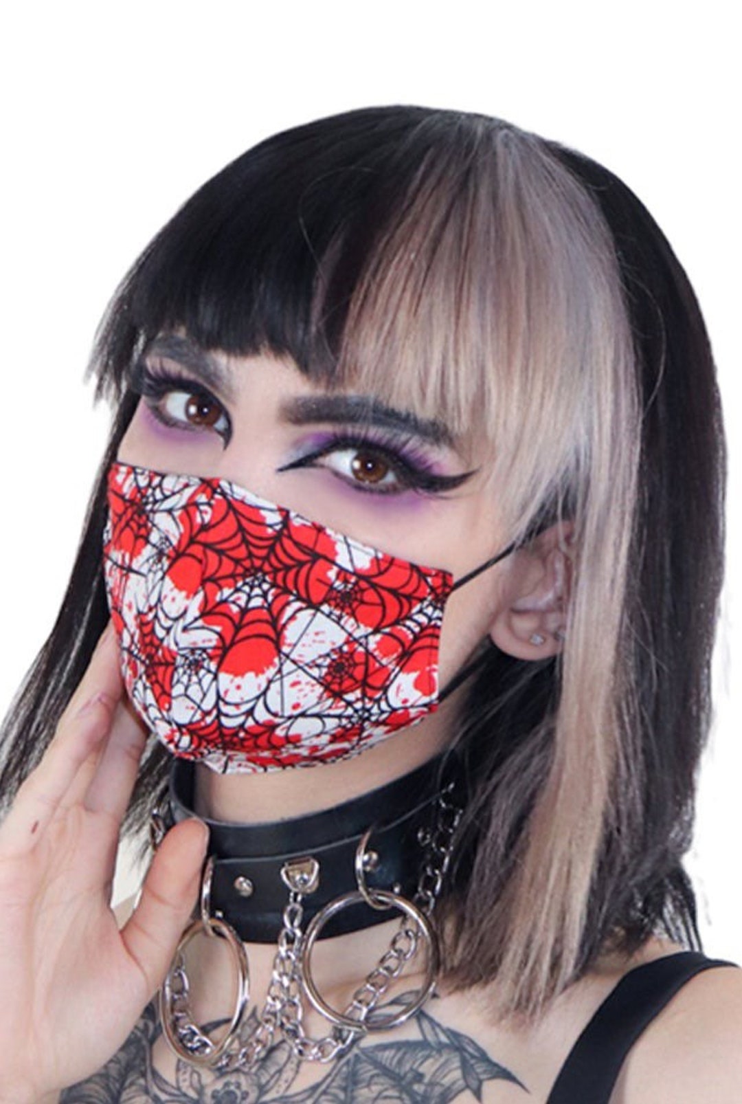 Splatter Mask Teth Spiderweb Blood Splatter Mask Without Nose Bridge - Etsy