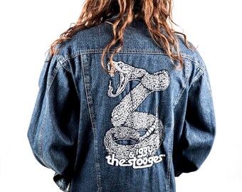 jean jacket with snake on back