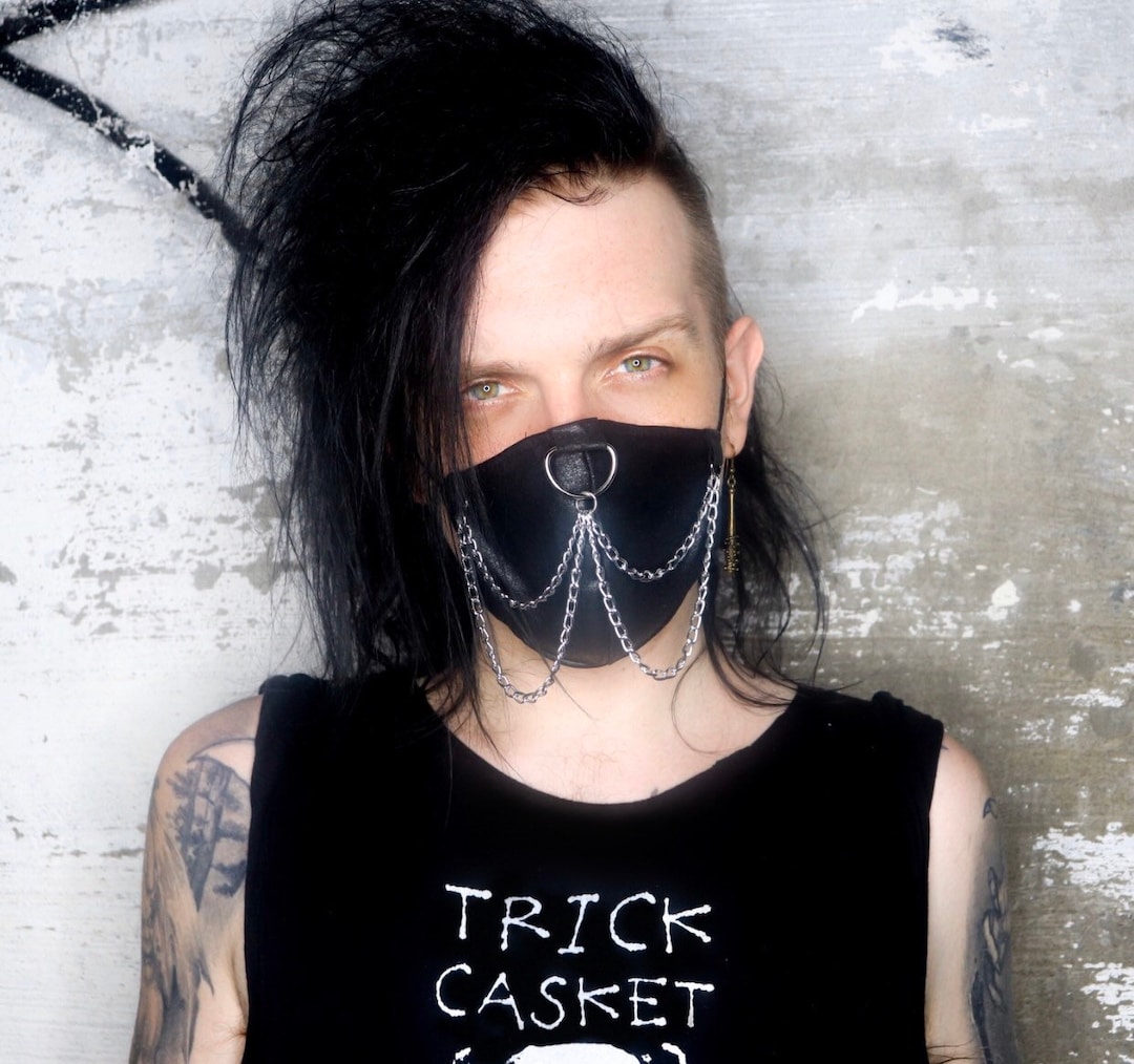 NECKFACE Satans Bride !!! ネックフェイス Zan Headgear Spider Web Half Face Mask - WNFM055H - Dennis Kirk