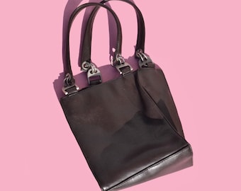 90s Vintage Leather Bucket Bag