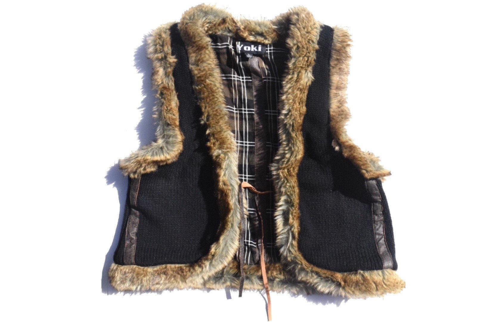 Y2k 2000s Faux Fur Trimmed Vest Size LARGE - Etsy Canada