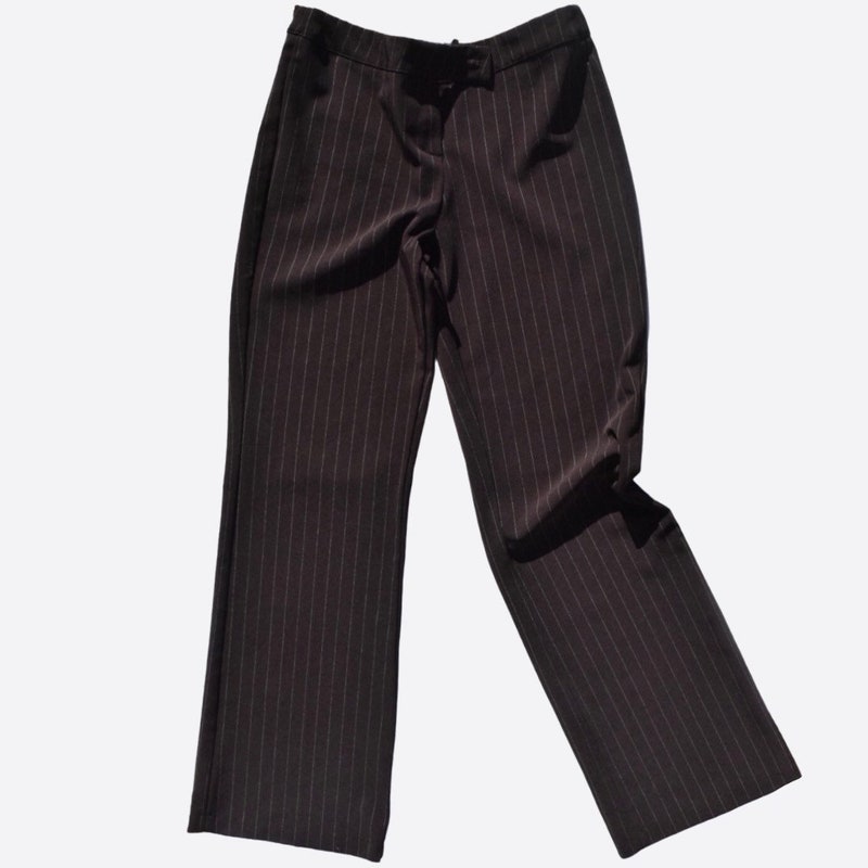 Pinstripe Pintuck Pants - Sand Brown main image 0