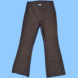 Y2K 2000s Low Rise Metallic Brown Flared Pant