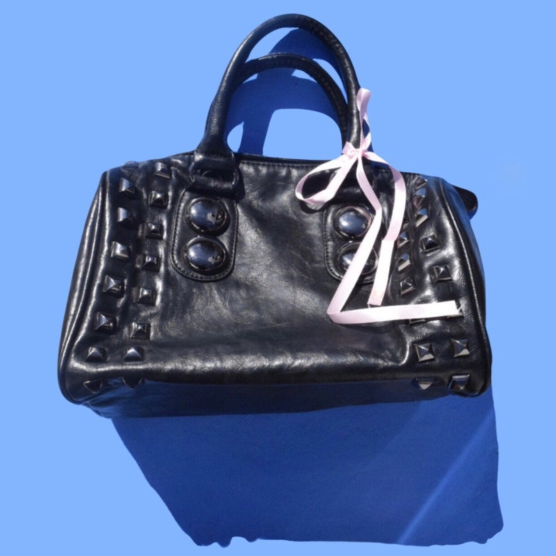 Pattern Print Bowling Leather Tote Bag
