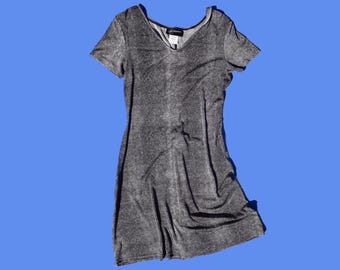 90s Vintage Edgy Grey Snake Print Mini Dress