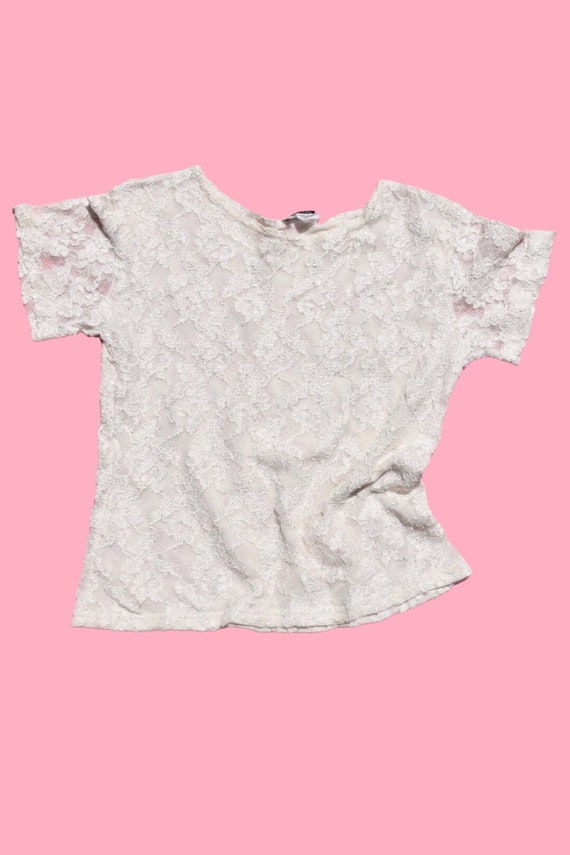 Vintage 90s Lace Mesh Top - image 2