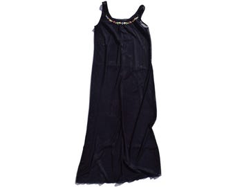 90s Vintage Sheer Mesh Maxi Dress