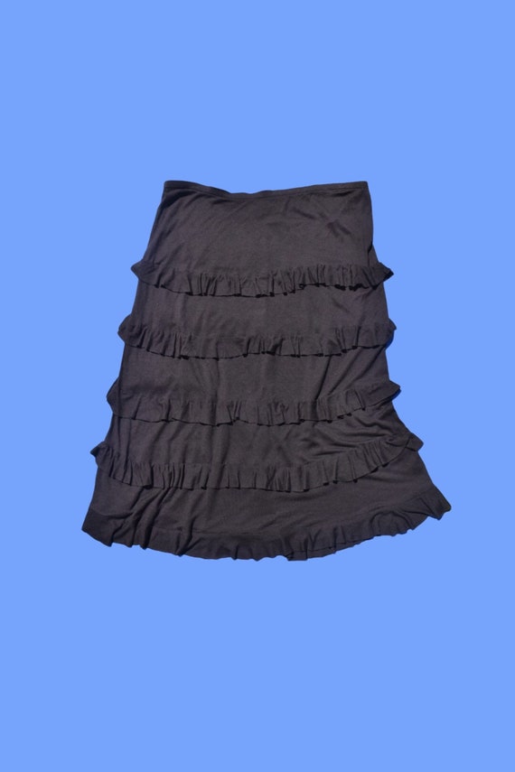 Brown Ruffle Layered Midi Skirt - Etsy