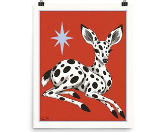 Dalmatian Fawn Art Print | Spotted Deer Wall Art