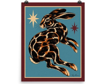 Tortoiseshell Hare Art Print |  Animal Wall Art