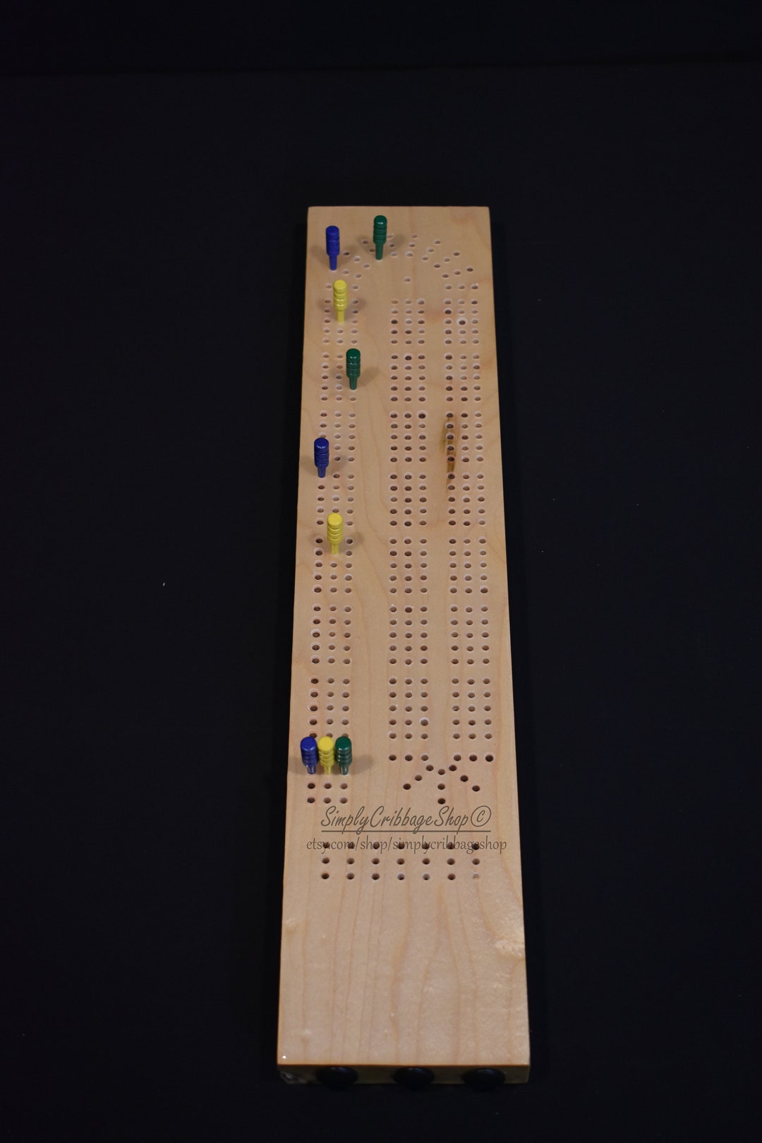Maple Cribbage Board, 3 Man Cribbage Board, Cribbage, Cribbage Board