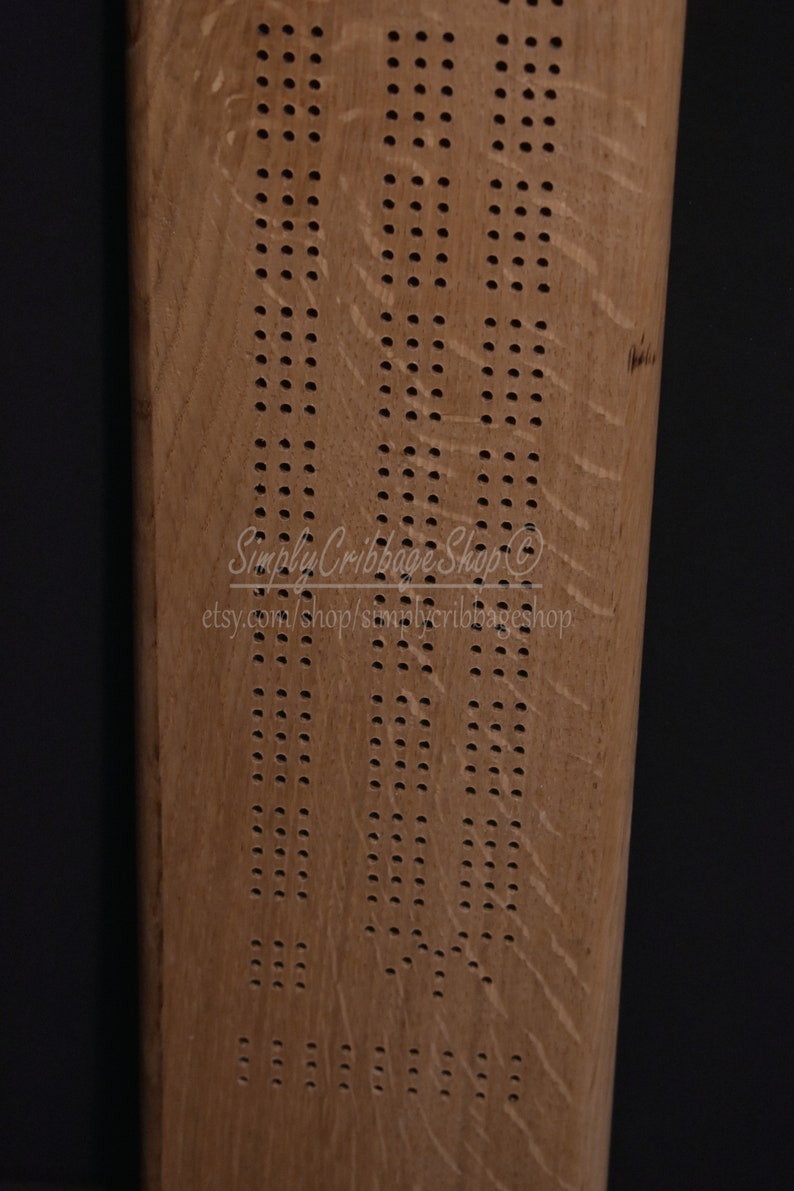 Oak Cribbage Board, 3 Man Cribbage Board, Cribbage, Cribbage Board