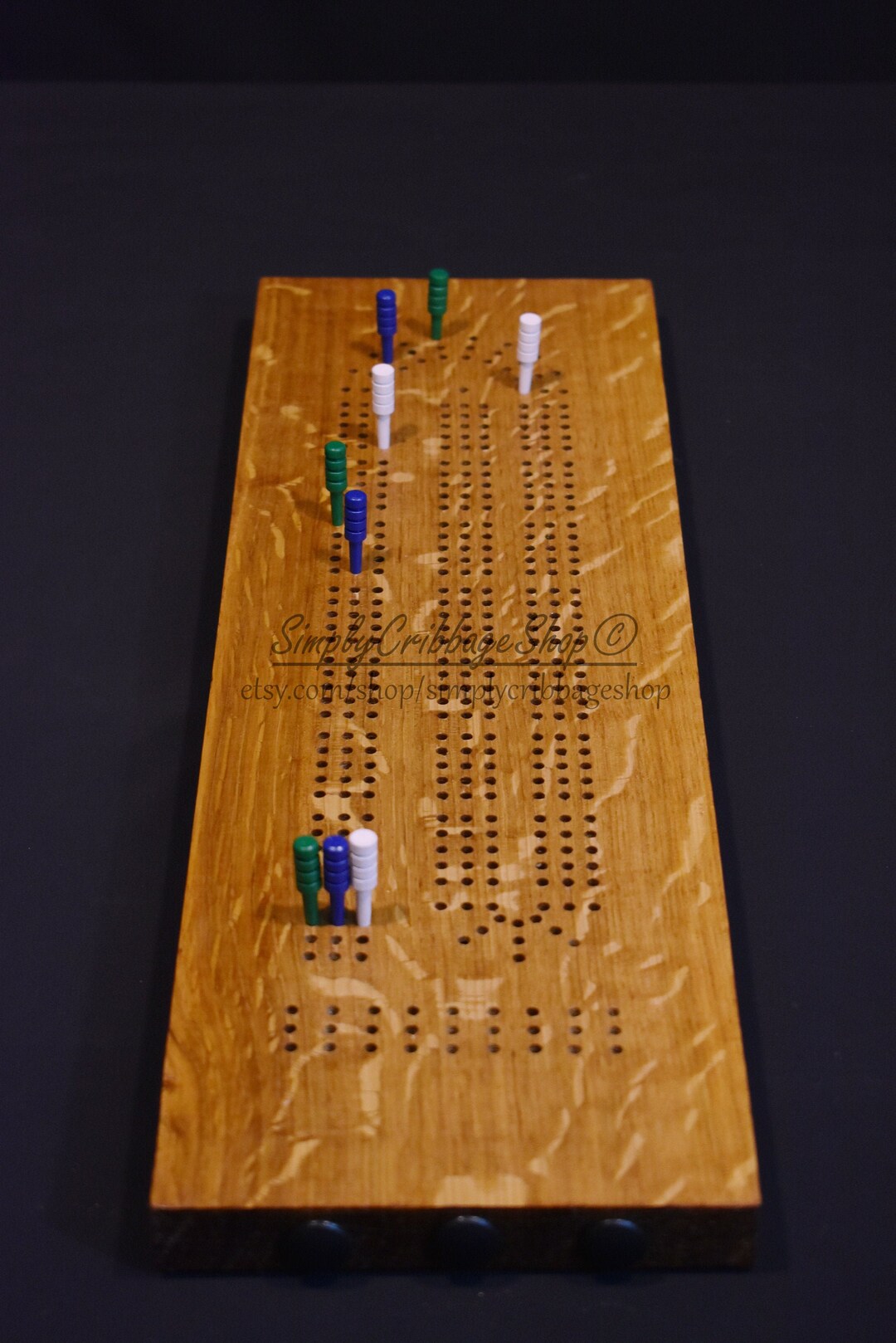 Oak Cribbage Board 3 Man Cribbage Board Cribbage Cribbage Etsy