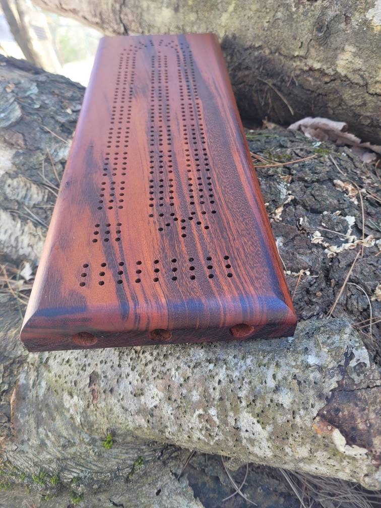 Tiger Wood, 3 Man Cribbage Board, Cribbage Board, Cribbage, Handcrafted