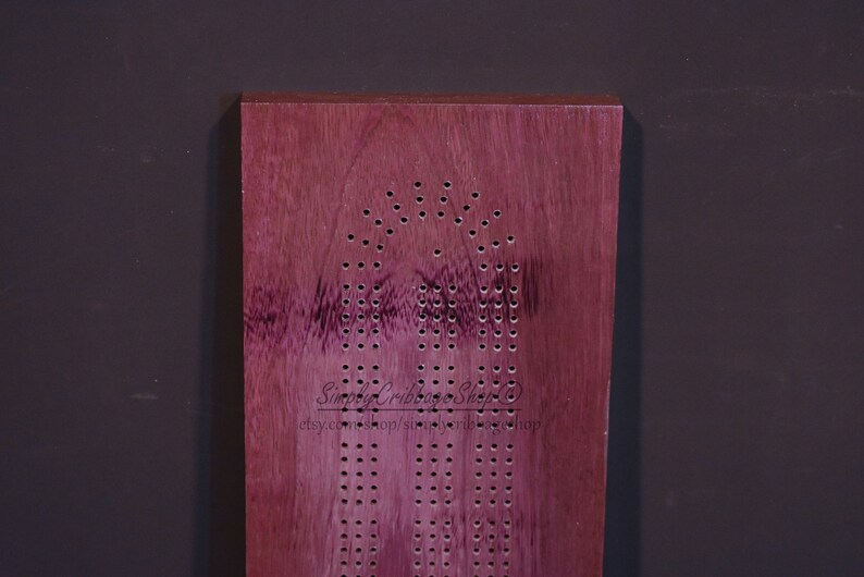 Cribbage Board Exotic Wood Handmade Cribbage Board Woodworking 3 Man Cribbage Board Handcrafted Purple Heart Cribbage Board