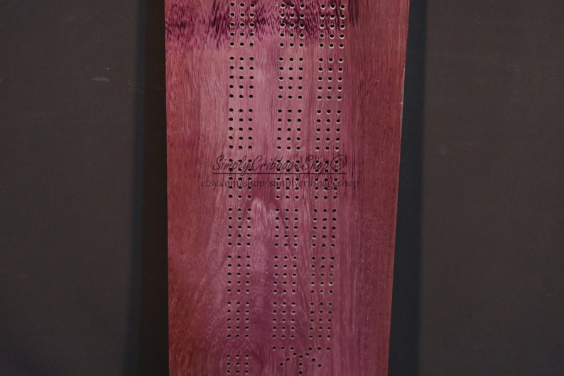 Cribbage Board Exotic Wood Handmade Cribbage Board Woodworking 3 Man Cribbage Board Handcrafted Purple Heart Cribbage Board