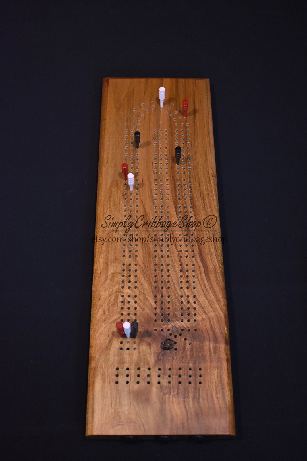 Maple Cribbage Board, 3 Man Cribbage Board, Handcrafted, Handmade Gift