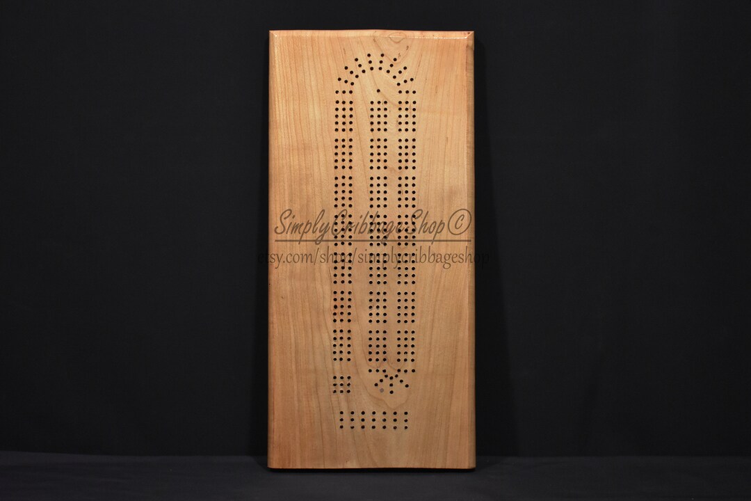 Cherry, Cherry Wood, 3 Man Cribbage Board, Cribbage Board, Cribbage