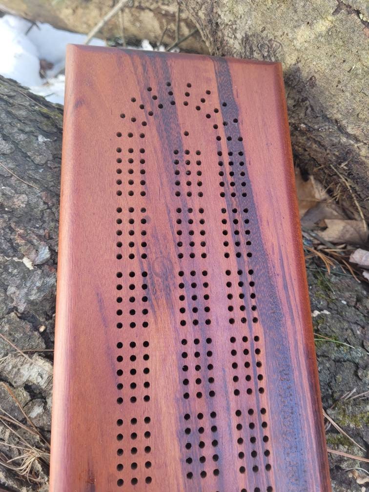 Tiger Wood, 3 Man Cribbage Board, Cribbage Board, Cribbage, Handcrafted