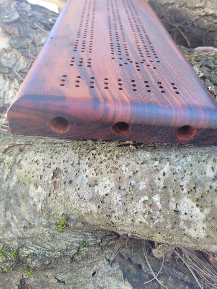 Tiger Wood, 3 Man Cribbage Board, Cribbage Board, Cribbage, Handcrafted