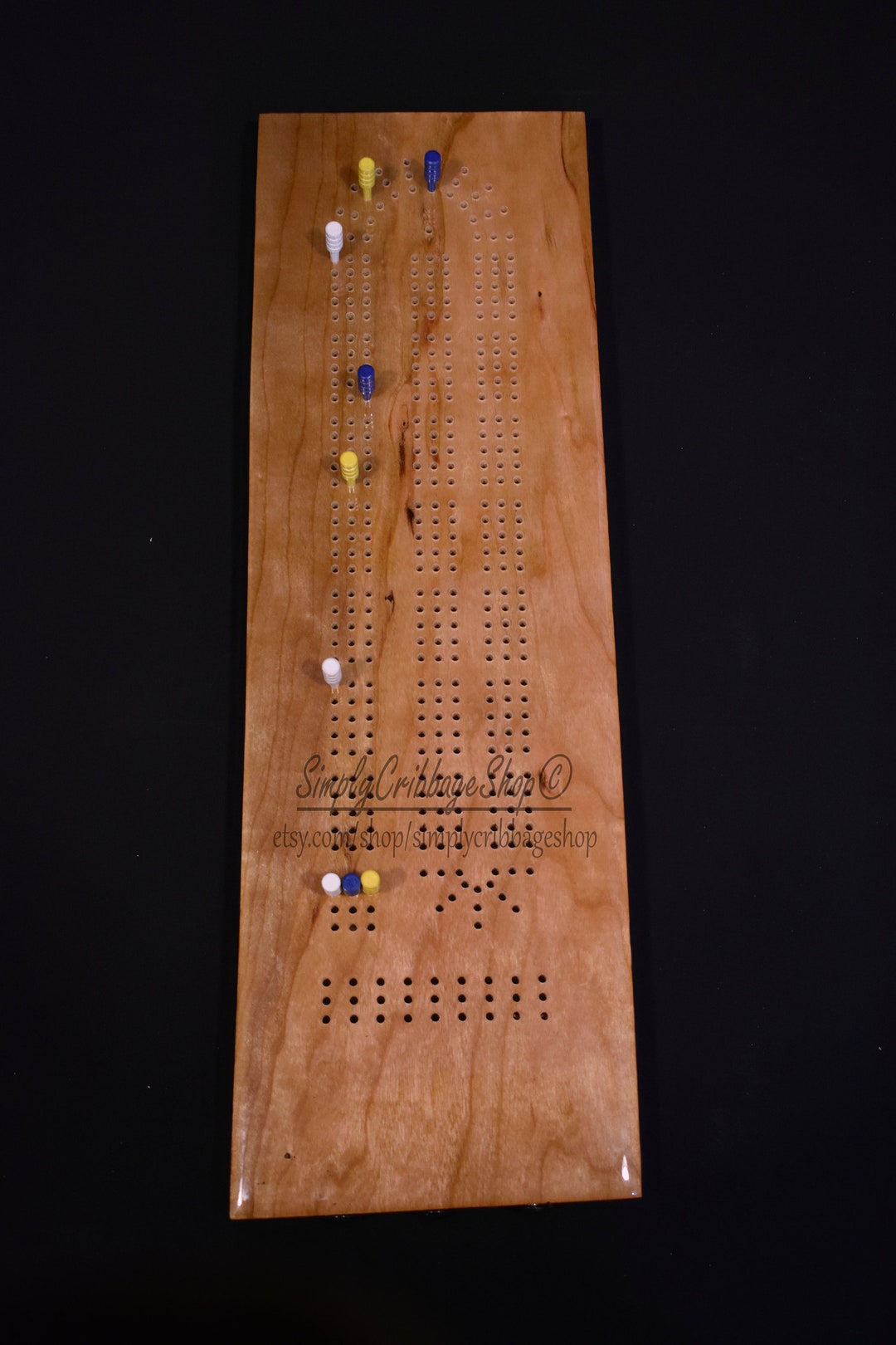 Cherry Cherry Wood 3 Man Cribbage Board Cribbage Board Etsy
