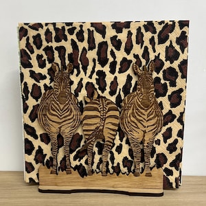 Serviettenhalter aus Holz Zebra