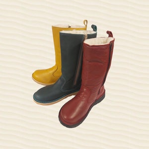 Warm handmade mid-calf Shante genuine leather winter boots