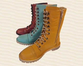 Army Combat Boots: Bright-coloured