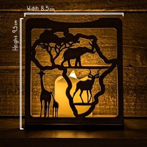SMALL Animals in Africa Wooden Tealight Candle Holders