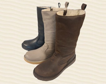 Warm handmade mid-calf Shante genuine leather winter boots