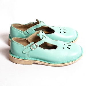 Chaussure Mary Jane Dollie pour femme faite main Aqua