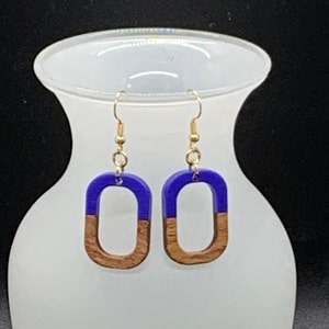 Resin and Wood Earrings- Lots of colors!