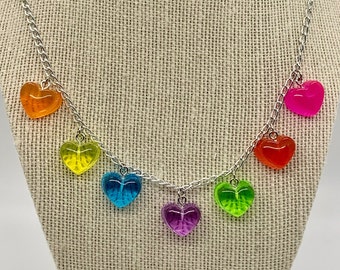 Rainbow Gummy Heart Necklace