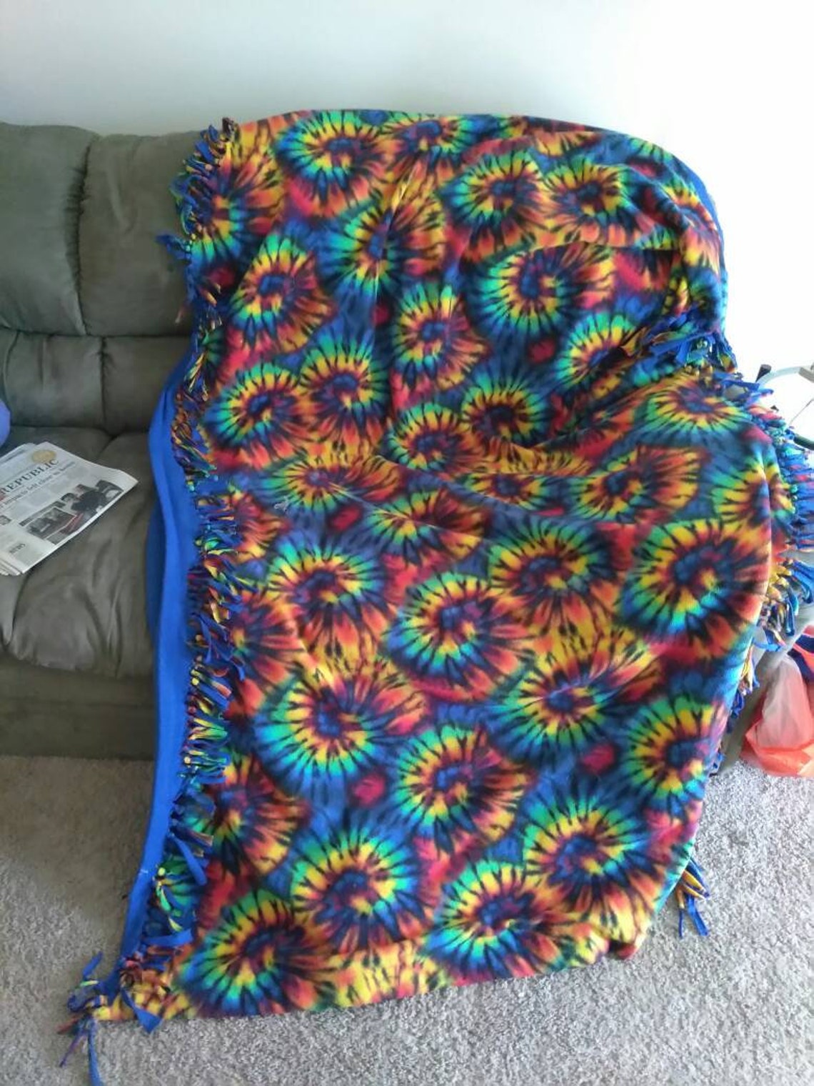 Colts or Tie Dye Fleece Tie Blanket You Choose Etsy