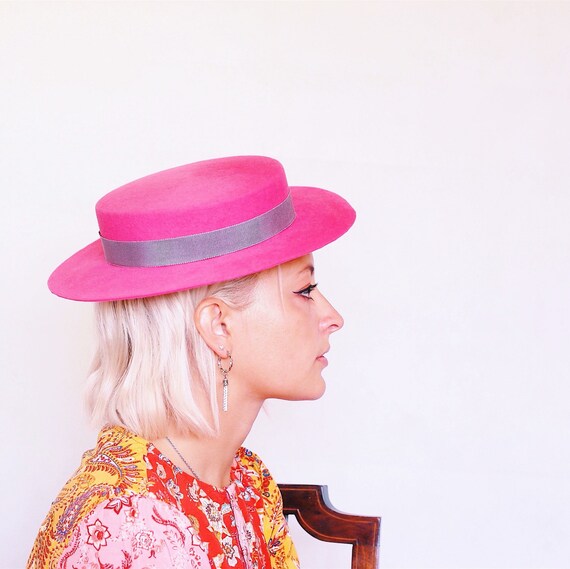 pink boater hat