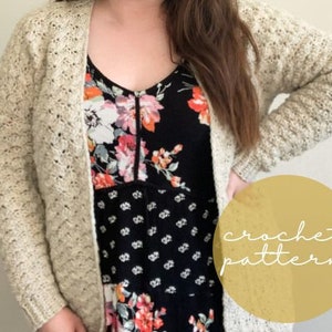 CROCHET PATTERN | Michelle Cardigan, Shell Stitch Crochet Cardigan, Worsted Weight Crochet Pattern, Cozy Crochet Sweater Pattern