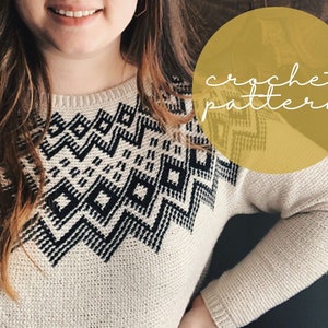 CROCHET PATTERN | Dimensions Sweater, Crochet Sweater Pattern, Crochet Jumper, Crochet Top Pattern, Size Inclusive Crochet Pattern