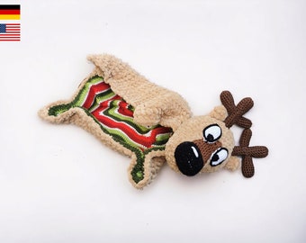 REINDEER cuddle cloth (crochet pattern german and english)