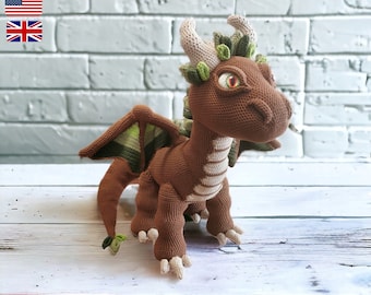 Wanja the dragon XXL (crochet pattern german and english)