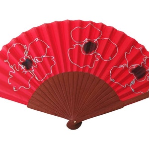 Éventail espagnol peint à la main en bois de poirier, produit écologique, série Flamenco, comprend un sac cadeau, peut être personnalisé