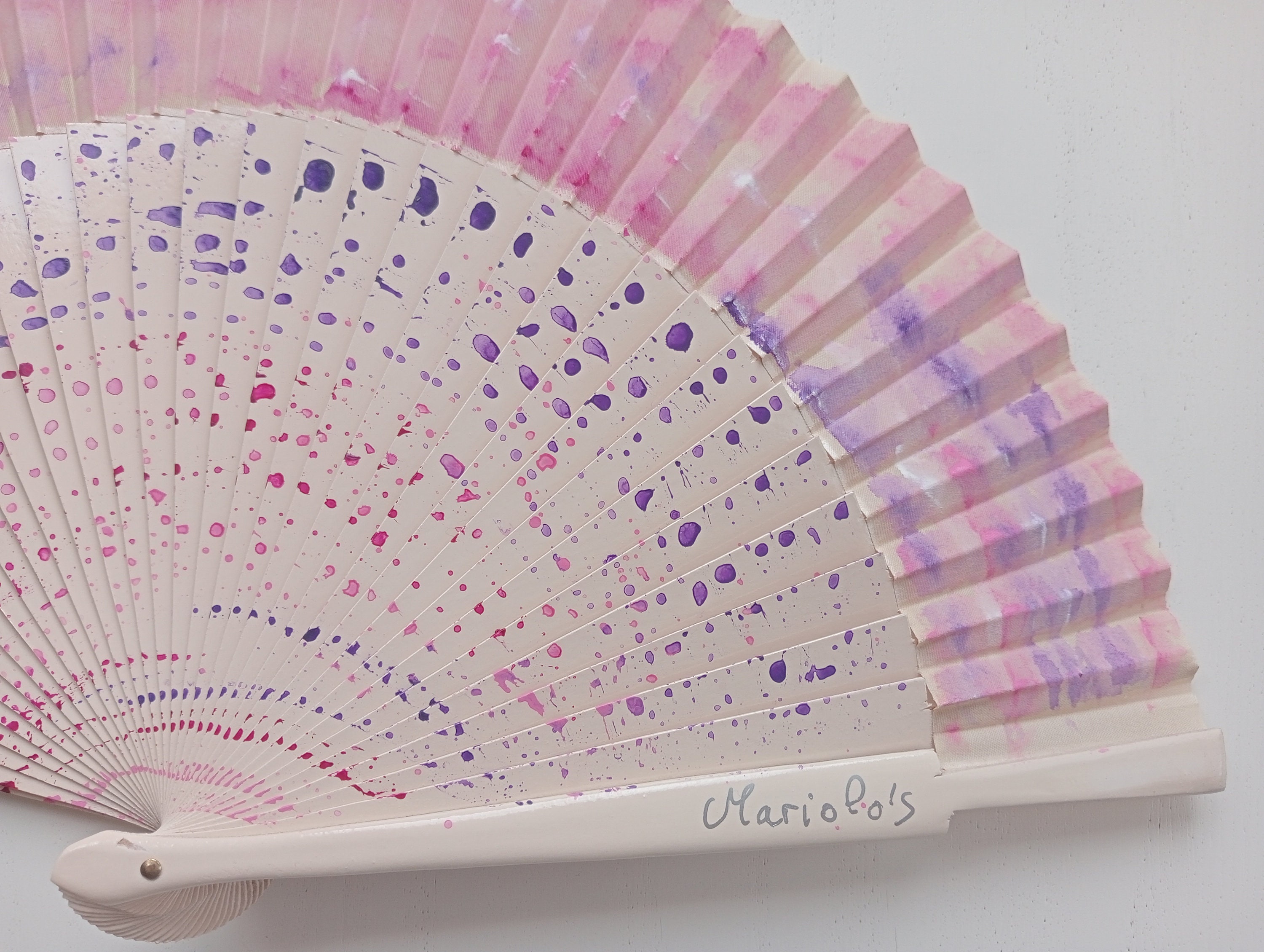 Ventaglio Da Mano Con Fiori Selvatici Blu, Ventaglio Da Mano - Foto 13